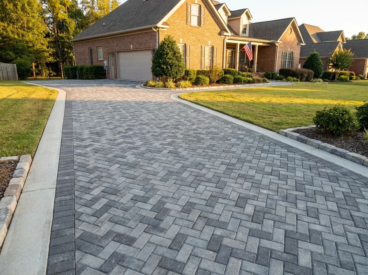 Concrete paver driveway installation in Tuscaloosa, AL